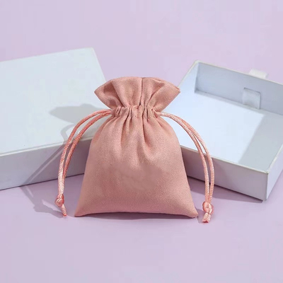 보석류를 위한 보석류 팁 작은 벨벳 가방을 드로스트링 사탕색